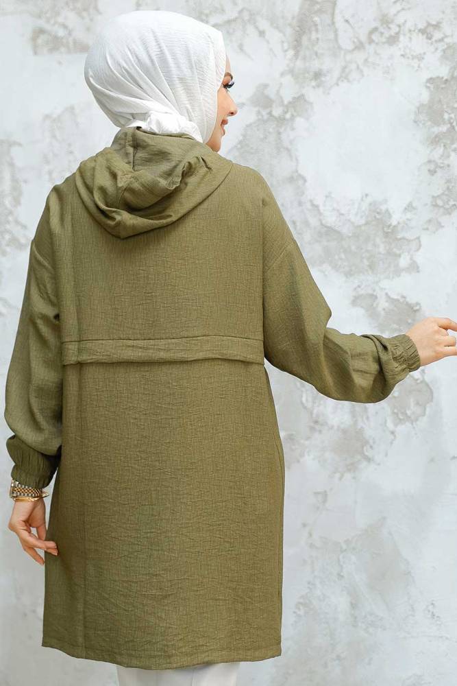Modest Khaki Coat 44721HK - 3