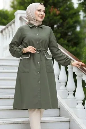 Modest Khaki Coat 91781HK 