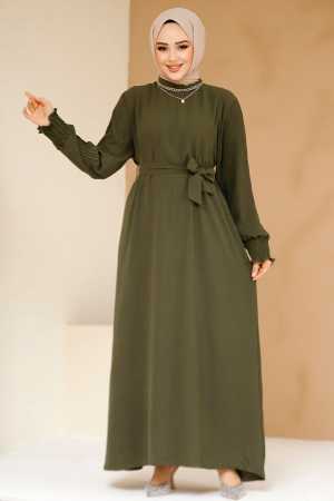 Modest Khaki Dress For Women 10124HK - 2