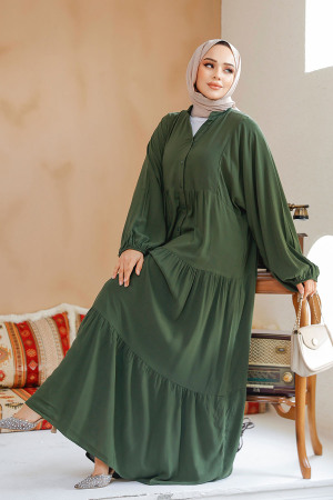 Modest Khaki Dress For Women 20612HK - 1