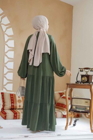 Modest Khaki Dress For Women 20612HK - 4