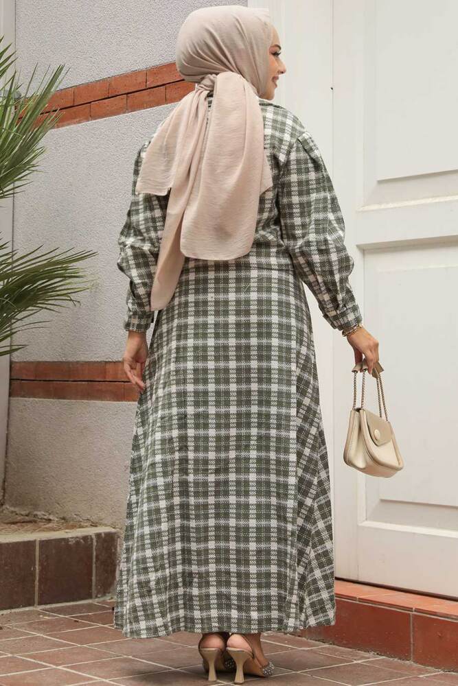 Modest Khaki Dual Skirt Suit 12431HK - 3
