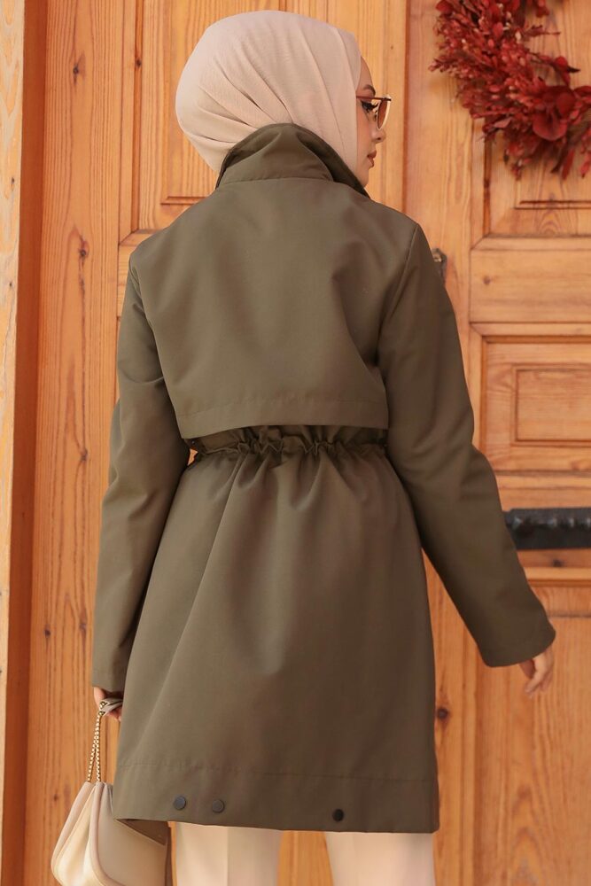 Modest Khaki Trench Coat 19025HK - 3