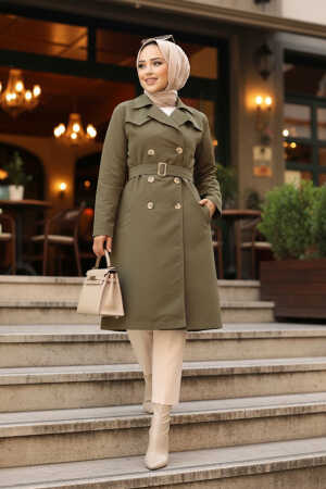 Modest Khaki Trench Coat 61221HK - 1