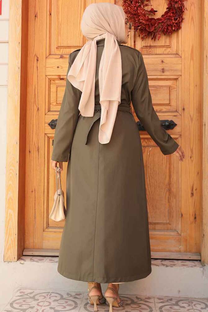 Modest Khaki Trench Coat 61500HK - 4