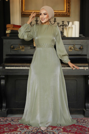 Modest Light Khaki Evening Long Dress 23302AHK - 2