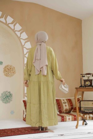 Modest Light Khaki Pastel Dress 536147AHK - 3