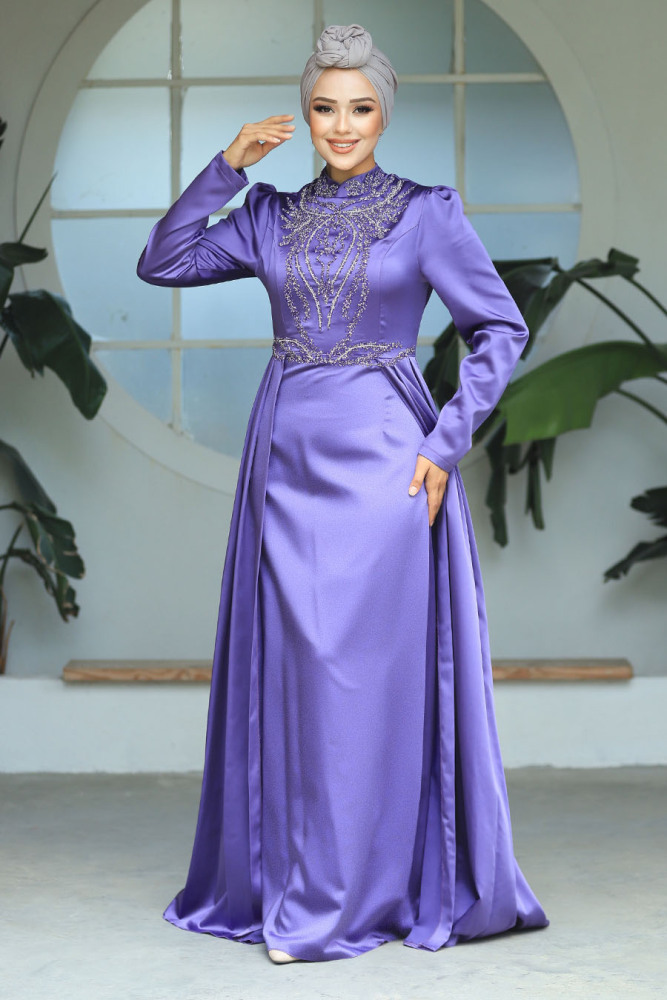 Modest Lila Bridesmaid Dress 25878LILA - 2