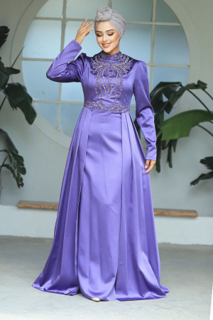 Modest Lila Bridesmaid Dress 25878LILA - 1
