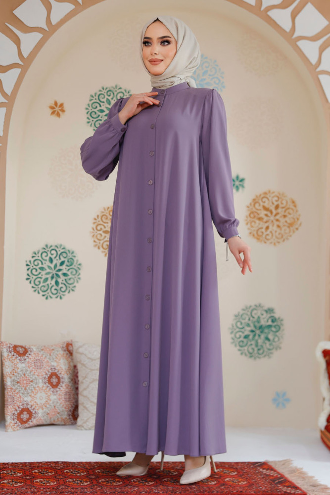 Modest Lila Dubai Abaya 45283LILA - 1