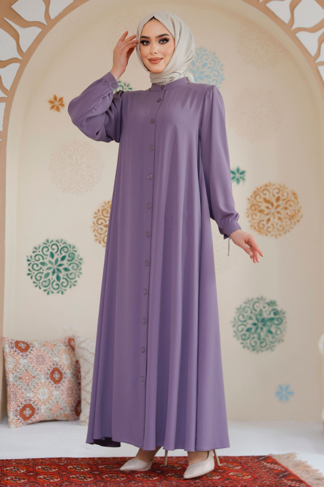 Modest Lila Dubai Abaya 45283LILA - 3