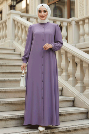 Modest Lila Dubai Abaya 45283LILA - 1