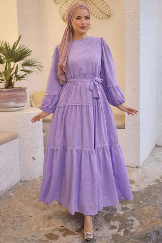 Modest Lila Long Sleeve Dress 14131LILA - 2