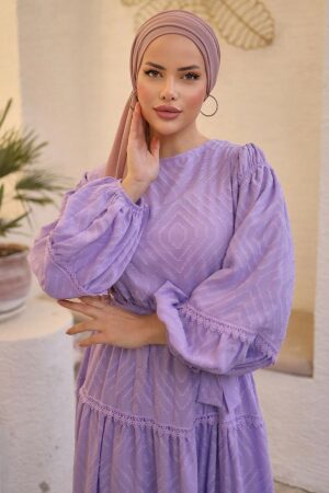 Modest Lila Long Sleeve Dress 14131LILA - 3