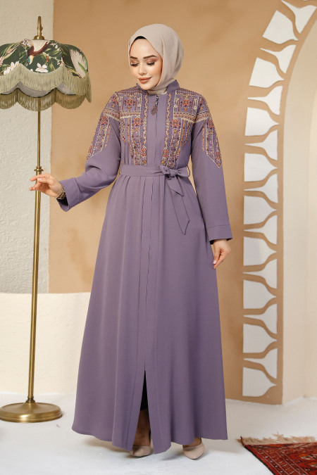 Modest Lila Plus Size Abaya Dubai 25301LILA - 1