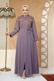Modest Lila Plus Size Abaya Dubai 25301LILA - 2