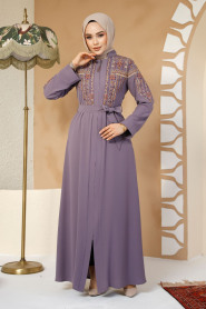 Modest Lila Plus Size Abaya Dubai 25301LILA - 3