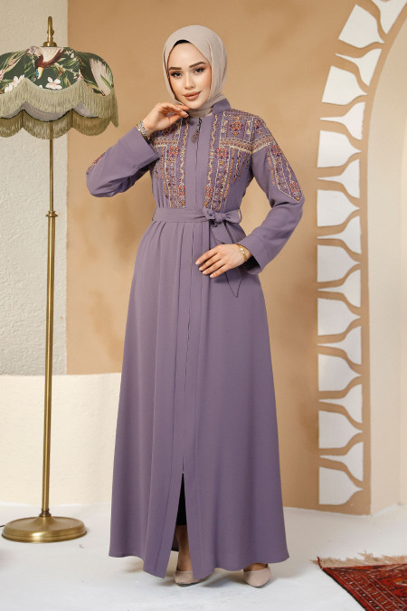 Modest Lila Plus Size Abaya Dubai 25301LILA - 3
