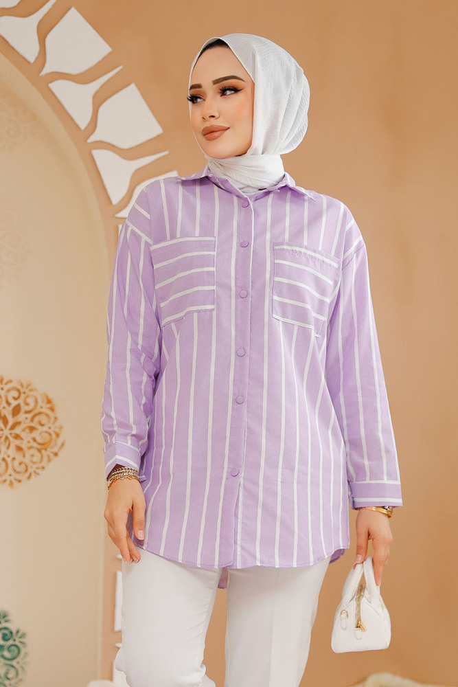 Modest Lila Shirt Tunic 70741LILA - 1