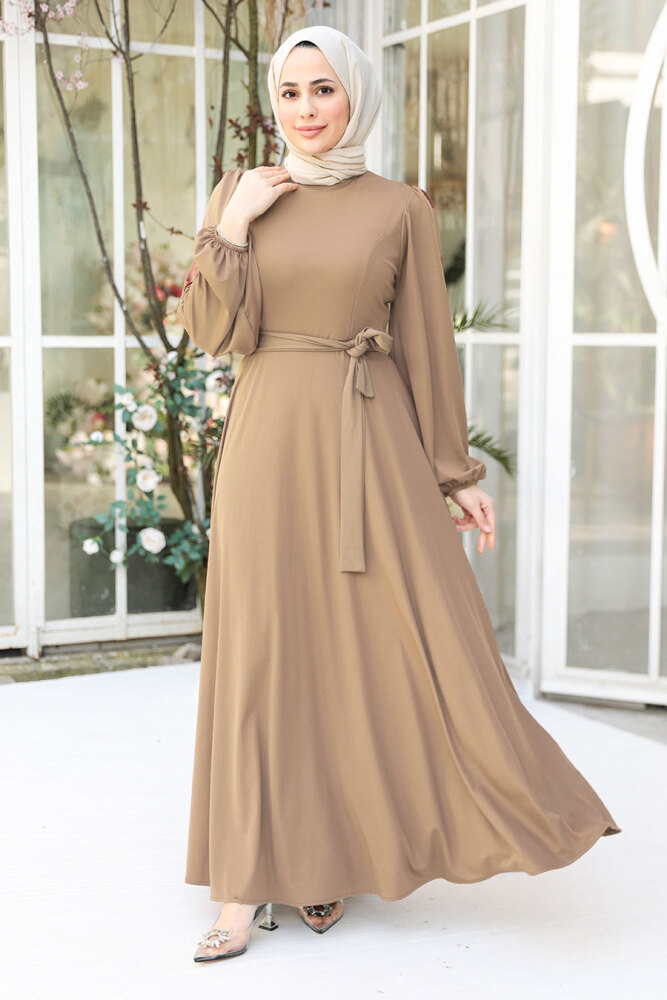 Modest Mink Dress For Plus Size 23101V - 1