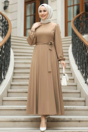 Modest Mink Dress For Plus Size 23101V - 1