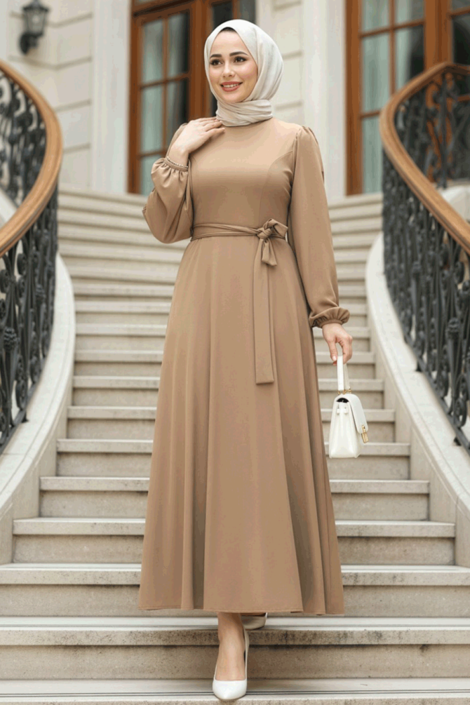 Modest Mink Dress For Plus Size 23101V - 1
