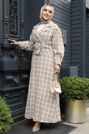 Modest Mink Dual Skirt Suit 12431V - 1