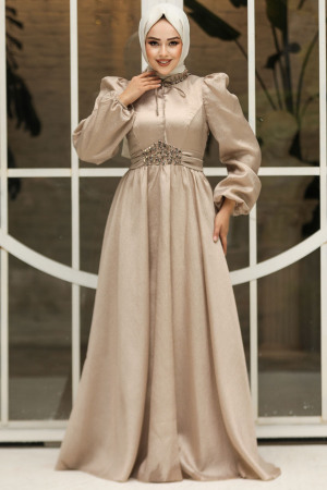 Modest Mink Evening Gown 45581V - 2