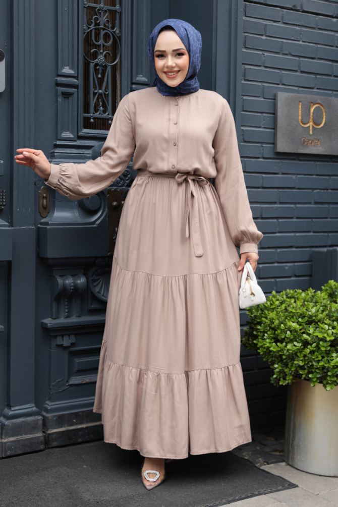 Modest Mink Long Dress 22042V - 2