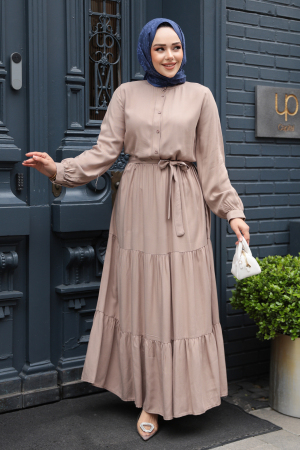 Modest Mink Long Dress 22042V - 1