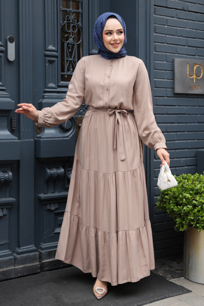 Modest Mink Long Dress 22042V - 1