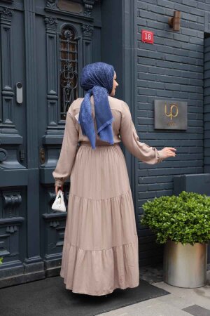 Modest Mink Long Dress 22042V - 3