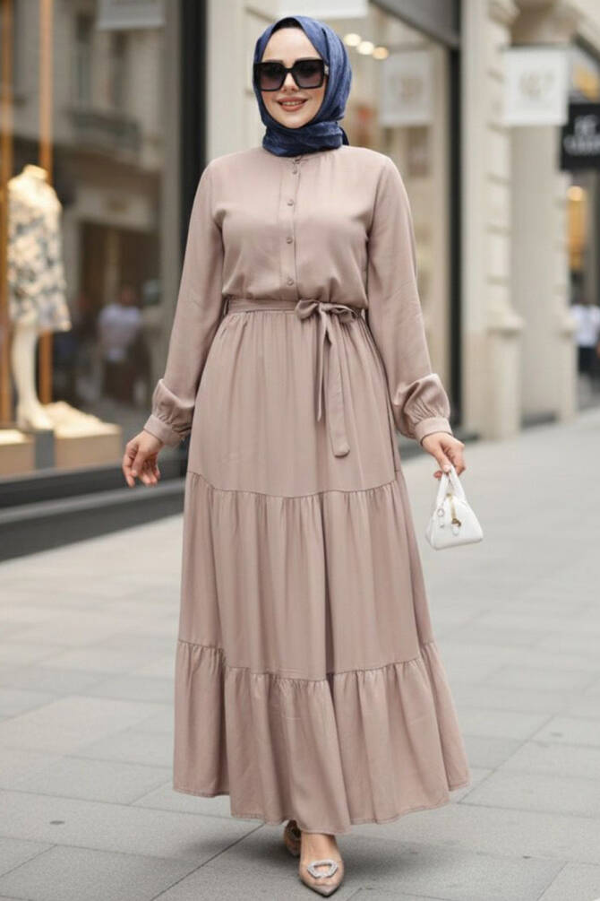 Modest Mink Long Dress 22042V - 1