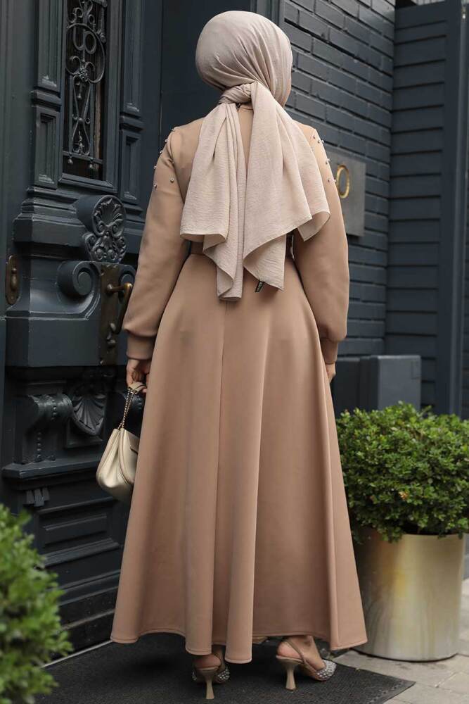 Modest Mink Long Dress 23631V - 4