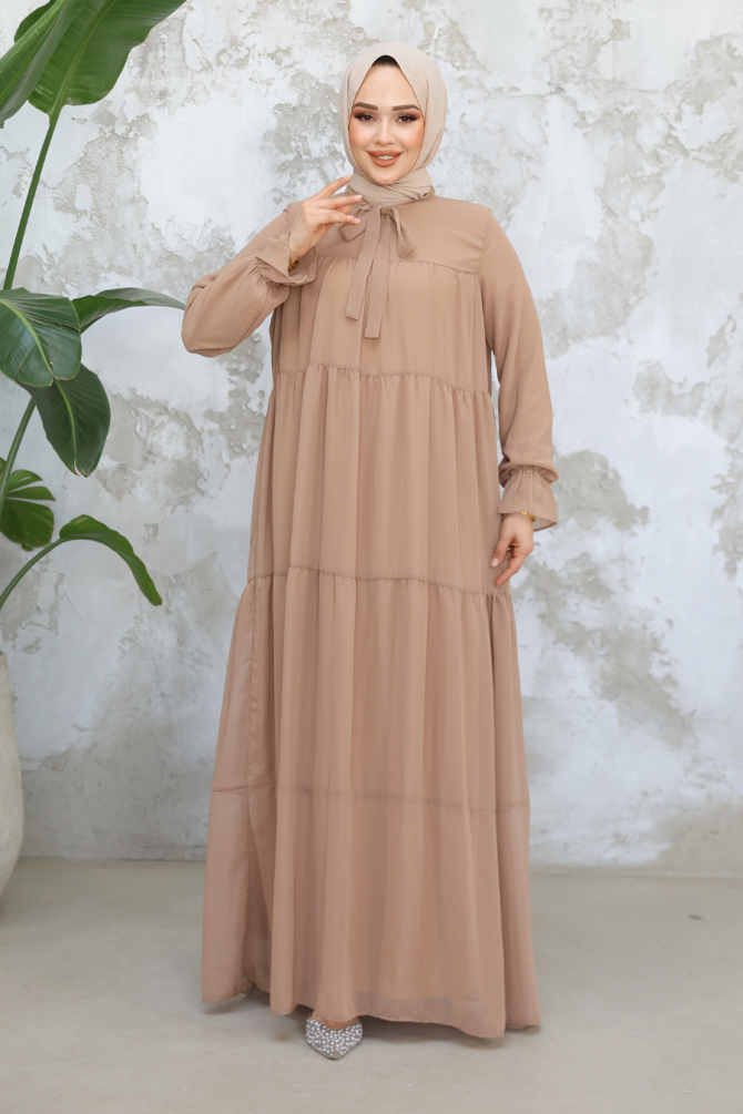 Modest Mink Maxi Dress 23601V - 3