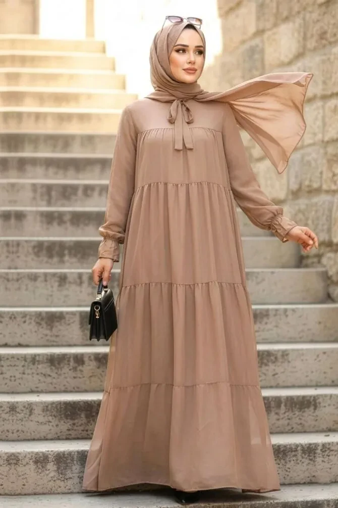 Modest Mink Maxi Dress 23601V - 1