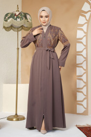 Modest Mink Plus Size Abaya 25201V - 2