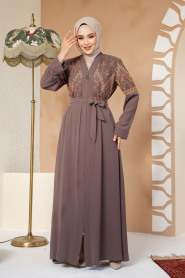 Modest Mink Plus Size Abaya 25201V - 3
