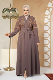 Modest Mink Plus Size Abaya 25201V - 1