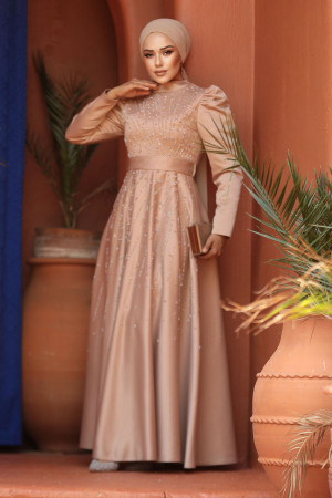 Modest Mink Plus Size Dress 52081V - 1