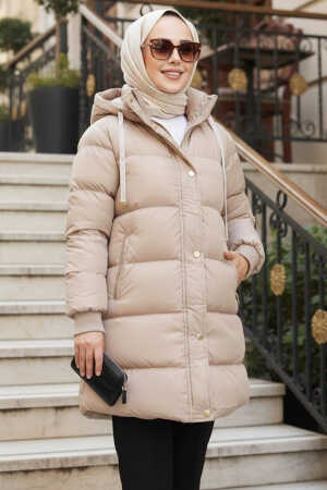 Modest Mink Puffer Coat 80191V - 1