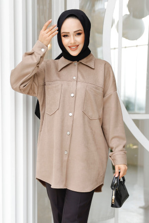 Modest Mink Suede Shirt 10305V - 2
