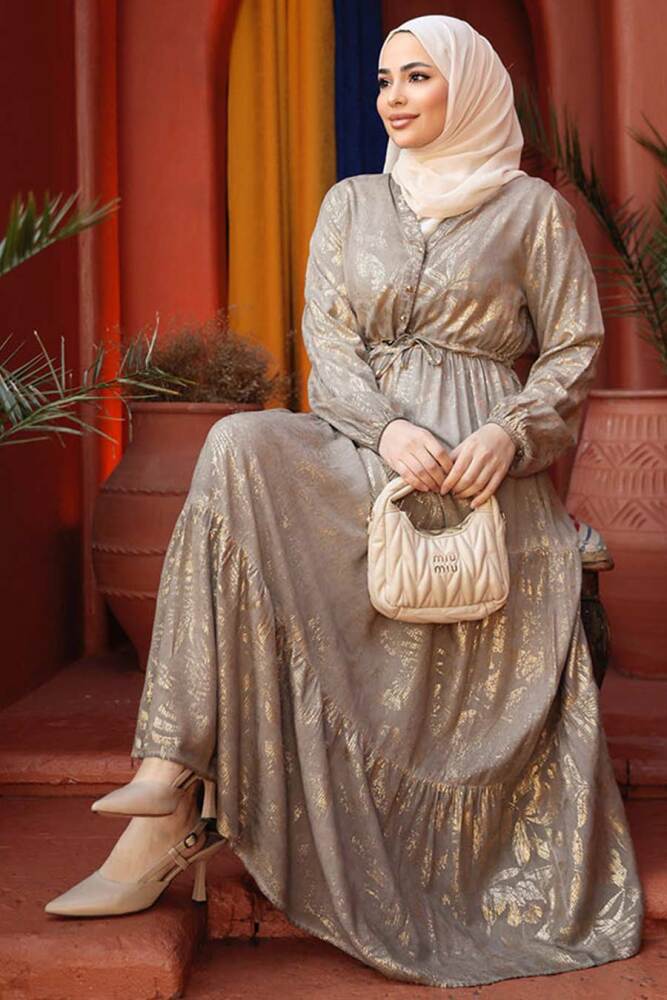 Modest Mink Summer Dress 23281V - 3