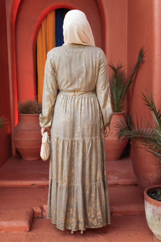 Modest Mink Summer Dress 23281V - 5