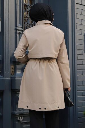 Modest Mink Trench Coat 19025V - 3