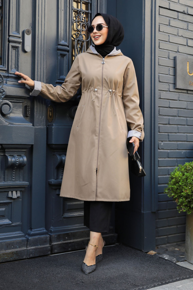 Modest Mink Trench Coat 685V - 3