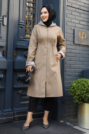 Modest Mink Trench Coat 685V - 1