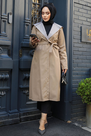Modest Mink Trench Coat 689V - 1