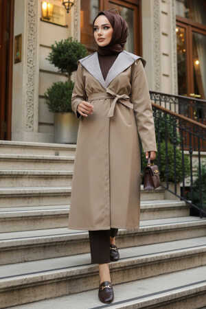 Modest Mink Trench Coat 689V - 1