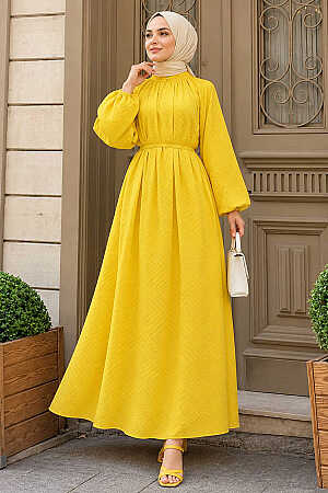 Modest Mustard Summer Dress 14291HR 